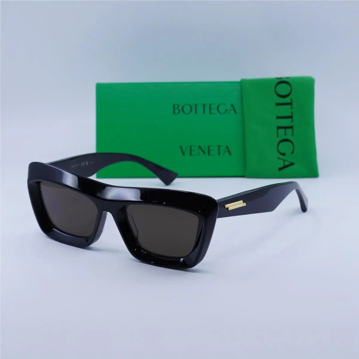 Bottega Veneta BV1283S 001 Shiny Black/brown 53-19-145 Sunglasses