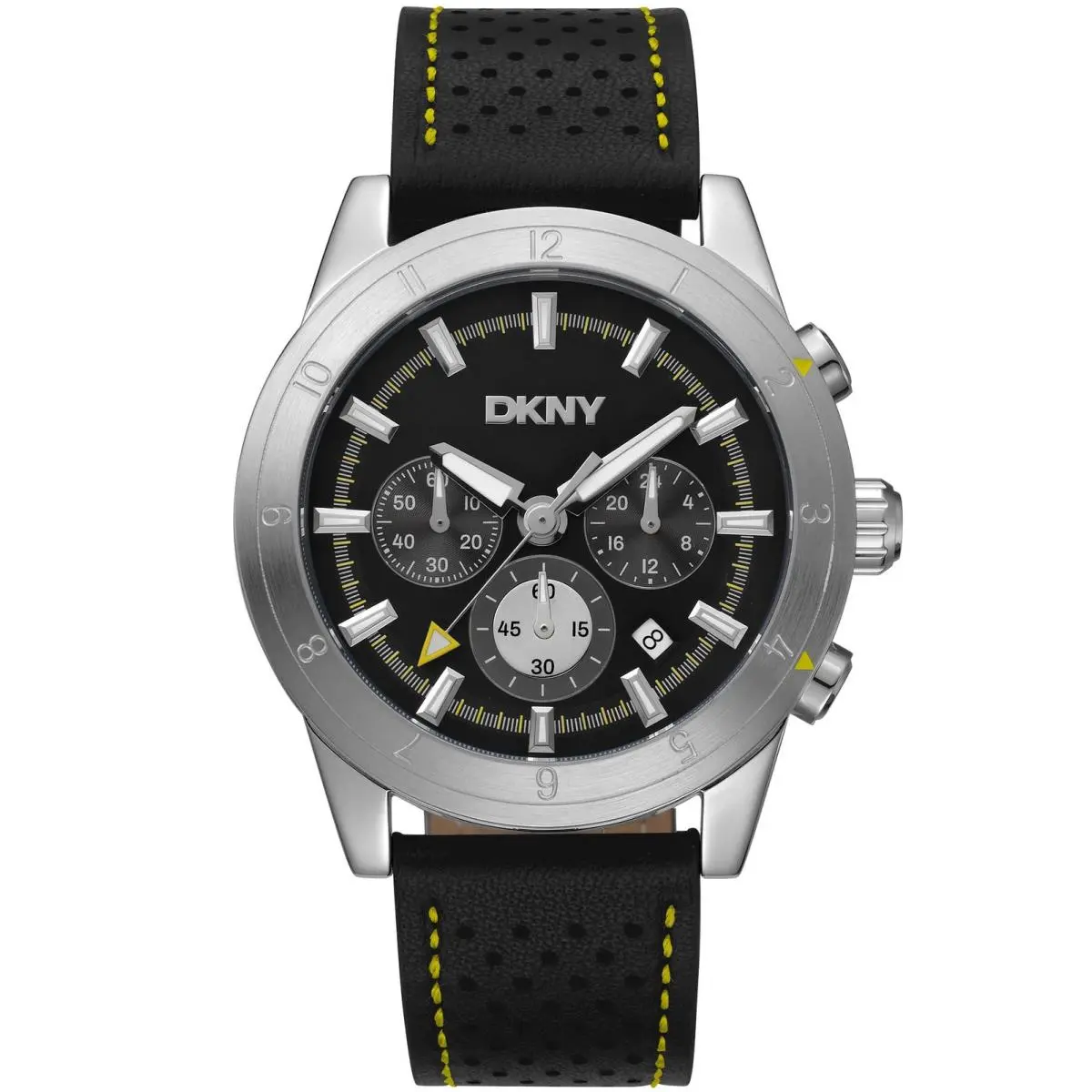 Dkny Men`s DK1G051L0025 Active Bryant Park Chrono Black Leather Wristwatch by DKNY
