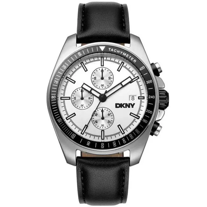 Dkny Men`s DK1G049L0035 Everyday Central Park Chronograph Black Leather Watch