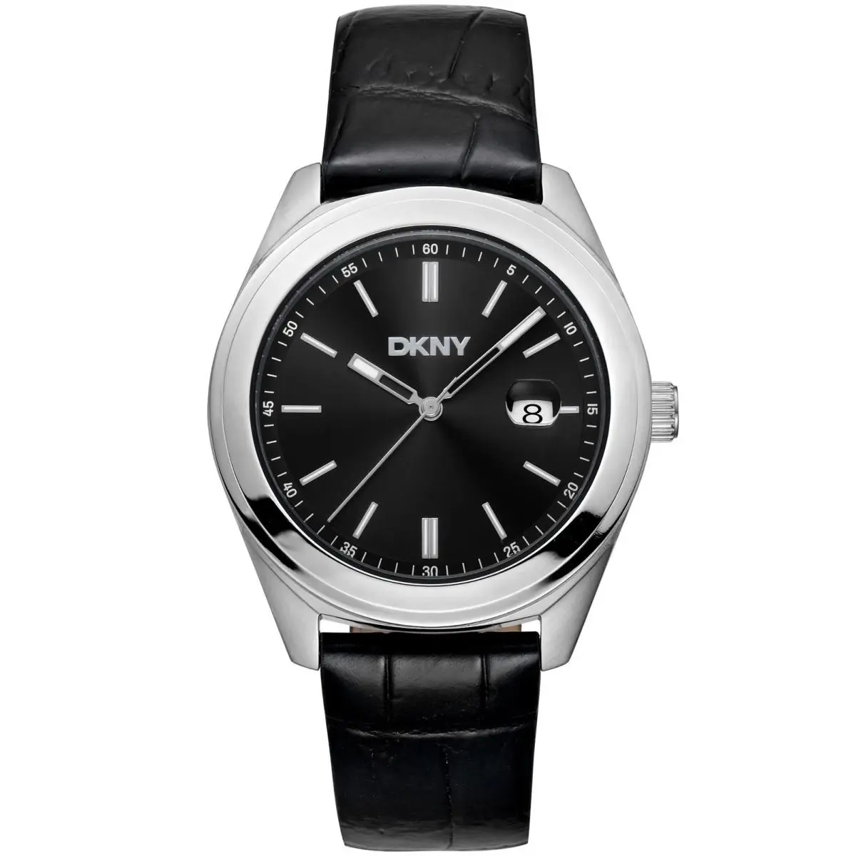 Dkny Men`s DK1G069L0015 Everyday Modernist Black Leather Wristwatch