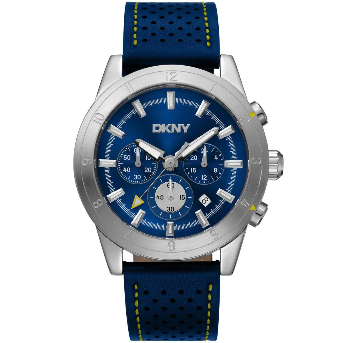Dkny Men`s DK1G051L0035 Active Bryant Park Chrono Blue Leather Wristwatch by DKNY