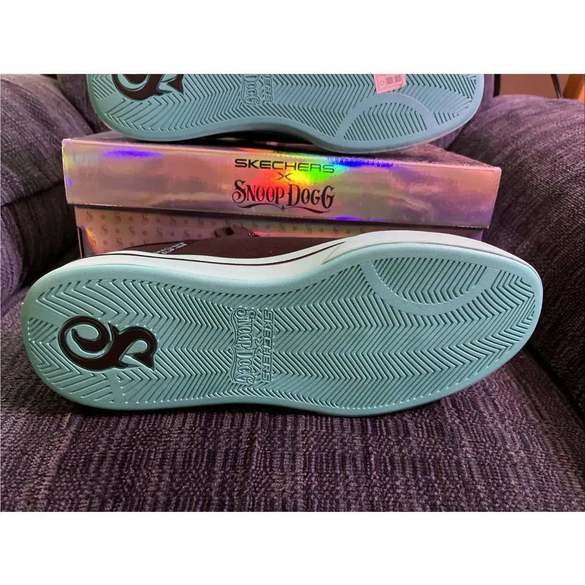 Skechers shoes - Skechers Snoop One Og Canvas Snoop Dogg - 251032 - Black / Aqua (UPC: 0197976283275) 8