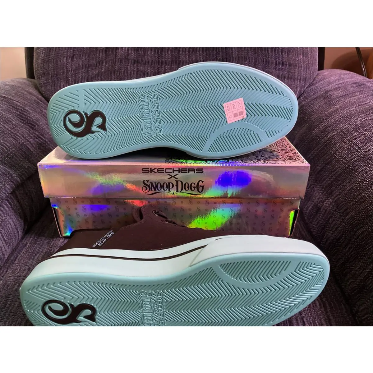Skechers shoes - Skechers Snoop One Og Canvas Snoop Dogg - 251032 - Black / Aqua (UPC: 0197976283275) 9
