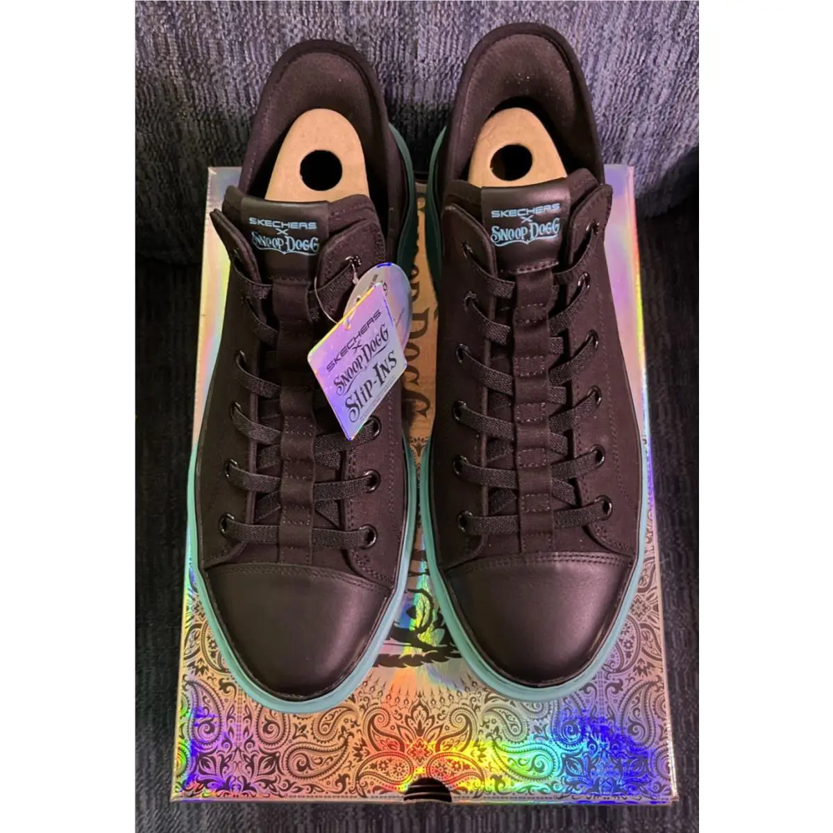 Skechers shoes - Skechers Snoop One Og Canvas Snoop Dogg - 251032 - Black / Aqua (UPC: 0197976283275) 0
