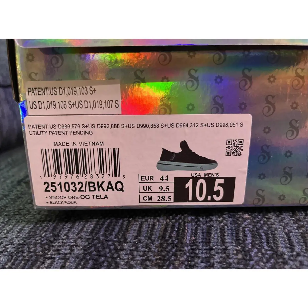 Skechers shoes - Skechers Snoop One Og Canvas Snoop Dogg - 251032 - Black / Aqua (UPC: 0197976283275) 20