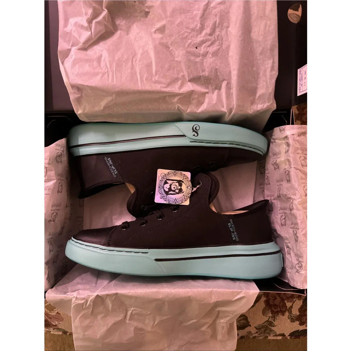 Skechers shoes - Skechers Snoop One Og Canvas Snoop Dogg - 251032 - Black / Aqua (UPC: 0197976283275) 2
