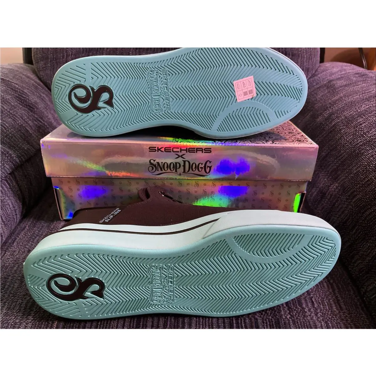 Skechers shoes - Skechers Snoop One Og Canvas Snoop Dogg - 251032 - Black / Aqua (UPC: 0197976283275) 7