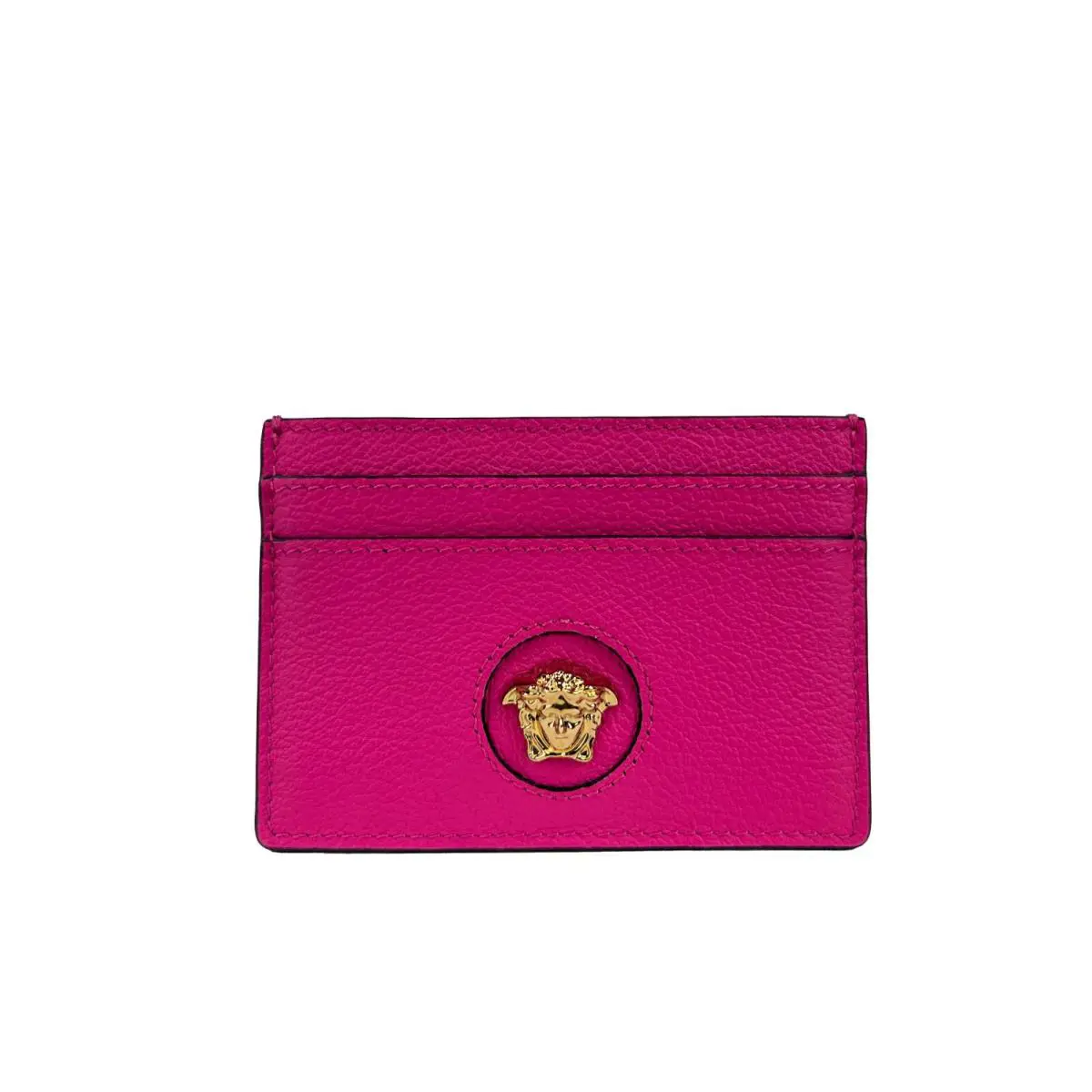 Versace Mini Medusa Grainy Leather Slim Card Case Wallet
