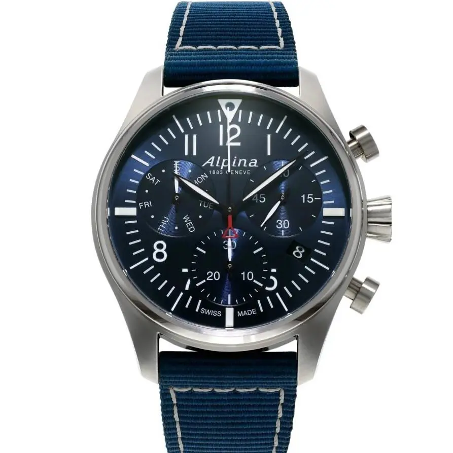 Startimer Pilot Navy Blue Sunray Men`s Watch - AL371NN4S6 by Alpina