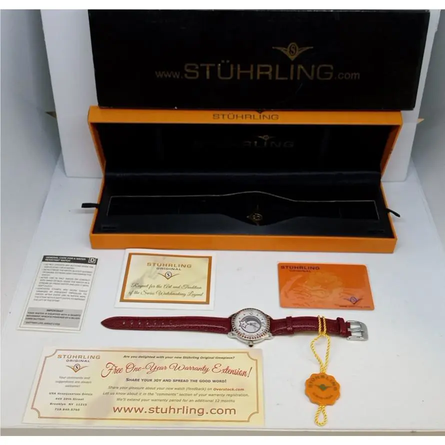 Stuhrling Swiss Quarts Wristwatch Krysterna Crystal Stainless Steel