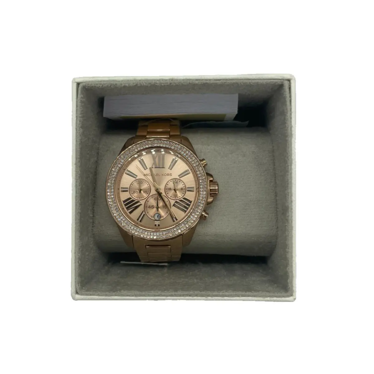 Michael Kors Wren Chronograph Watch Rose Gold Pave