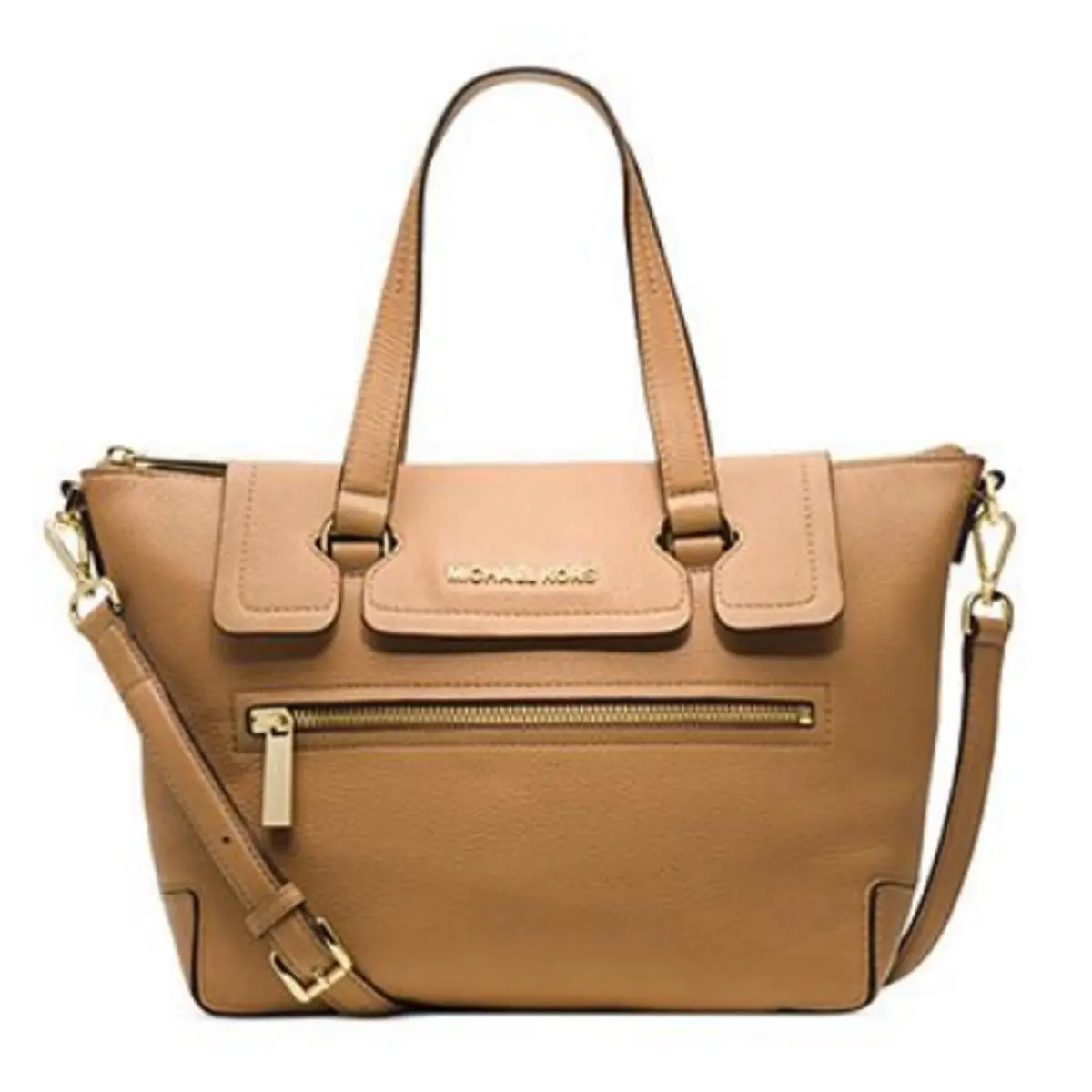 Michael Kors Small Mackenzie Acorn Brown Leather Crossbody Satchel Bag