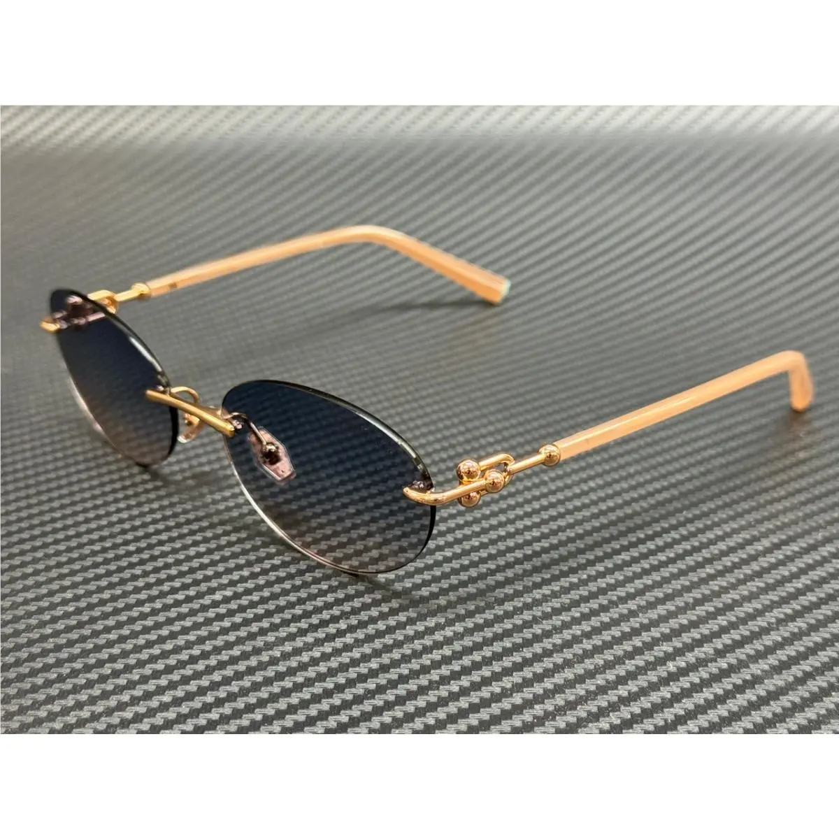 Tiffany TF3104D 621716 Rose Gold Brown Blue Gradient Women`s 56 mm Sunglasses