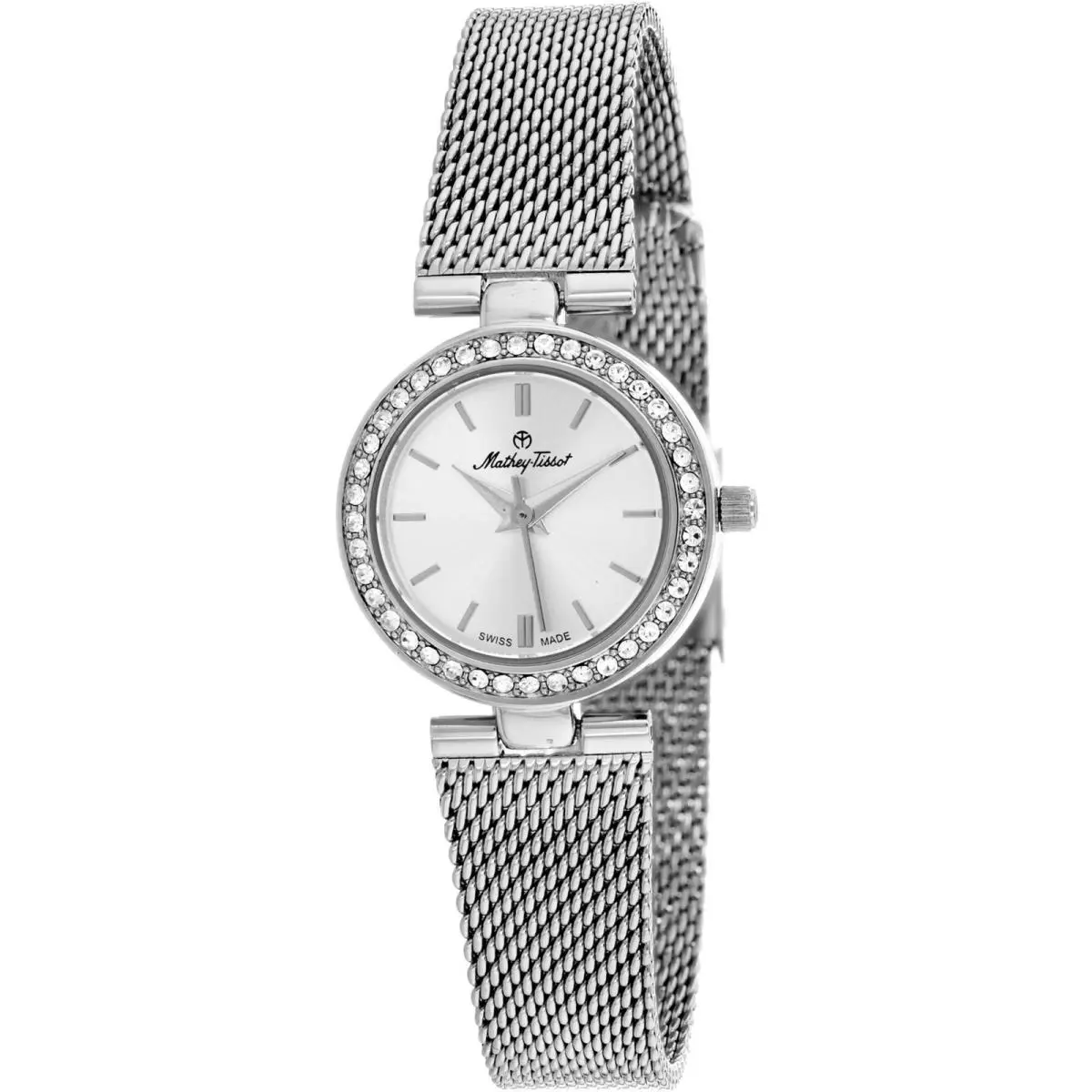 Mathey Tissot Women`s Watch Fleury XV Quartz Silver Dial Mesh Bracelet F003AI