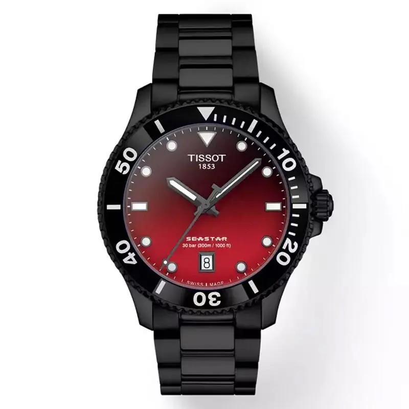 Seastar 1000 Quartz 40mm Graded Red Black Men`s Watch T1204103342100 by Tissot