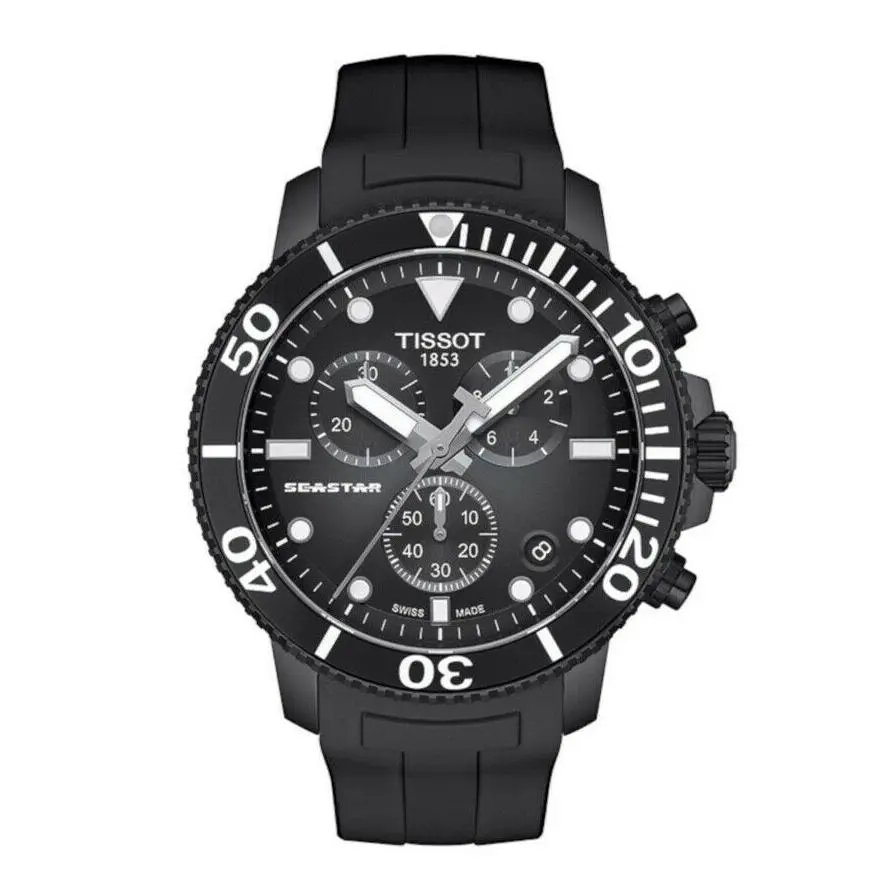 Tissot Seastar 1000 Chronograph Black Dial T120.417.37.051.02 Ship