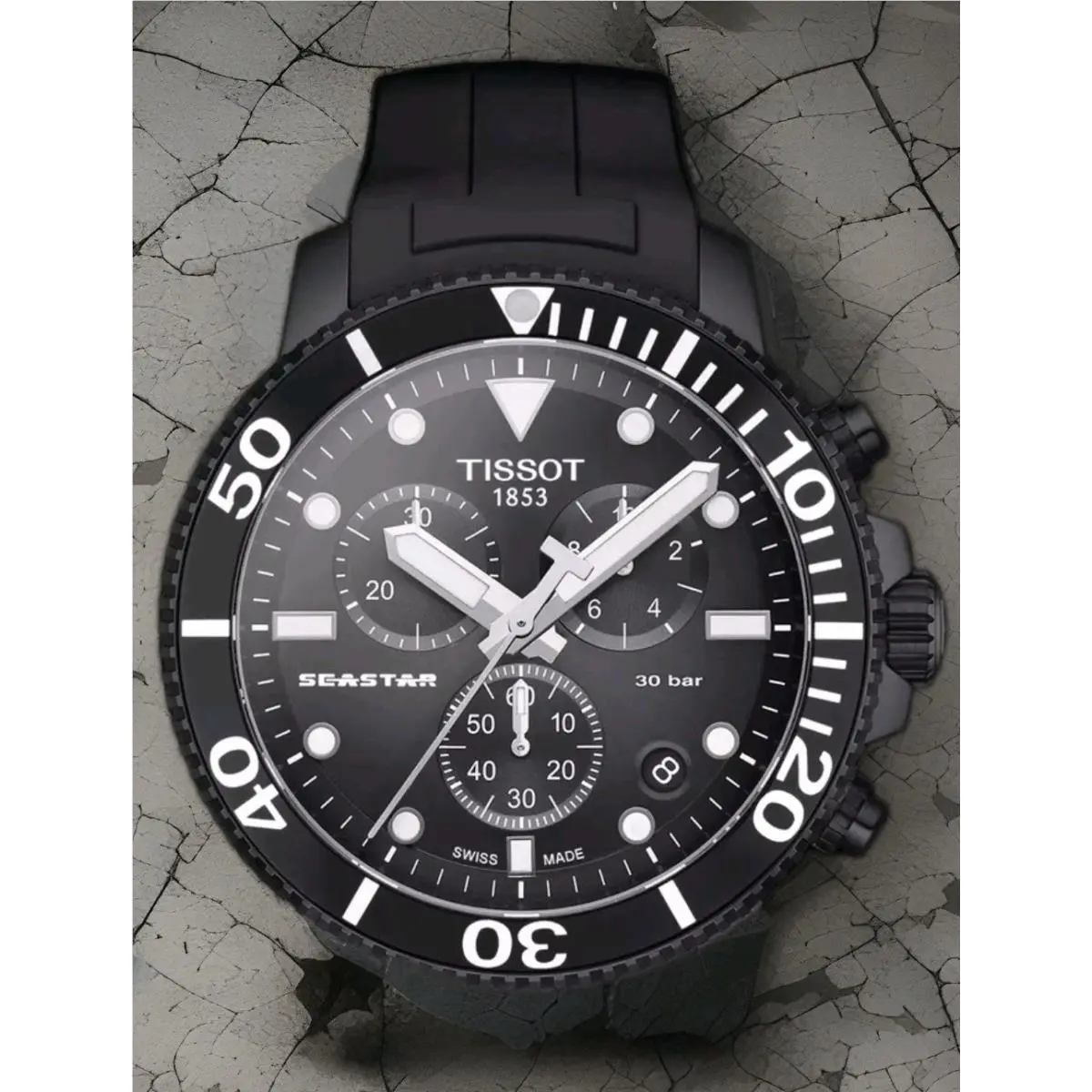 Tissot Seastar 1000 Chronograph Black Dial Rubber Strap T120.417.37.051.02