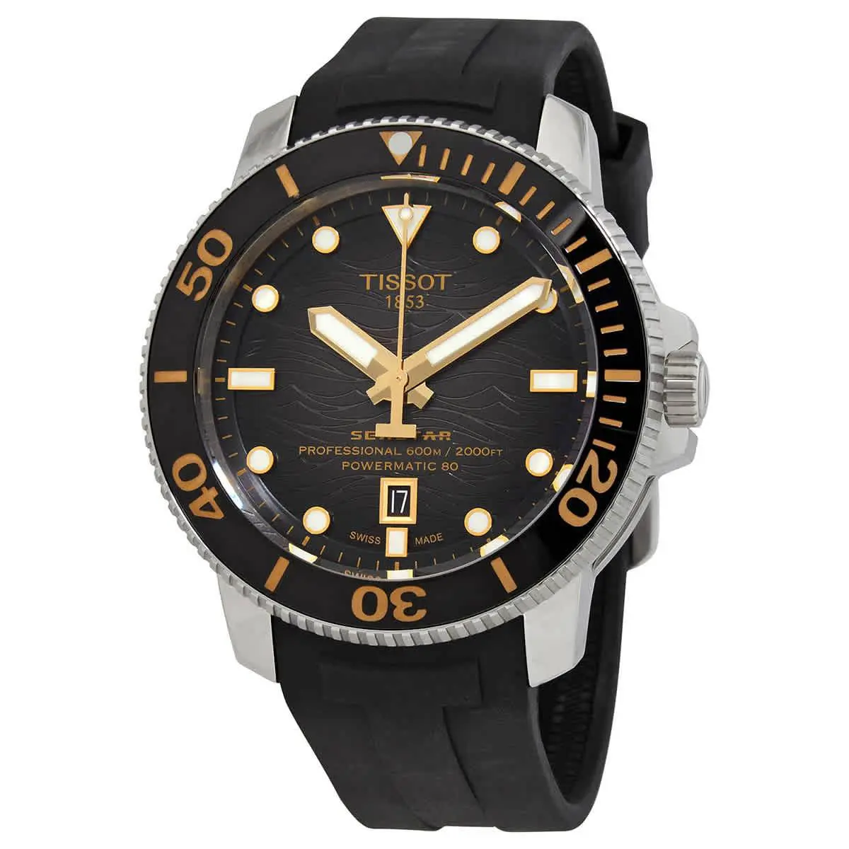 Tissot Seastar 2000 Automatic Graded Grey Dial Men`s Watch T120.607.17.441.01 - Dial: Gray, Band: Black, Bezel: Black