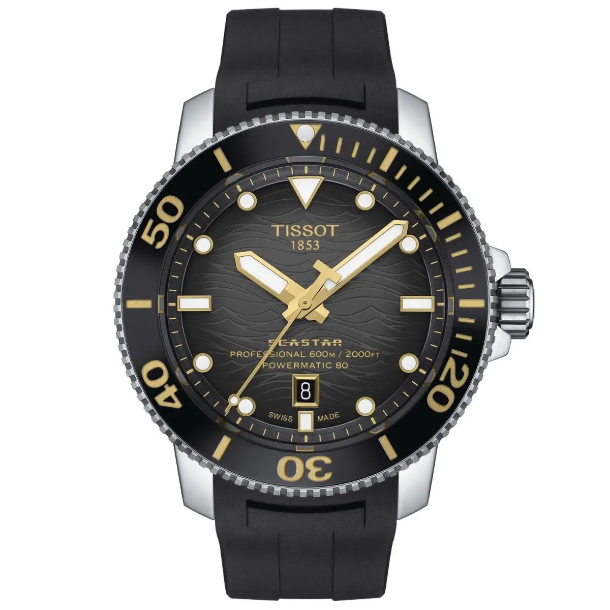 Tissot Seastar Gray Men`s Diving Watch Powermatic 80 T120.607.17.441.01