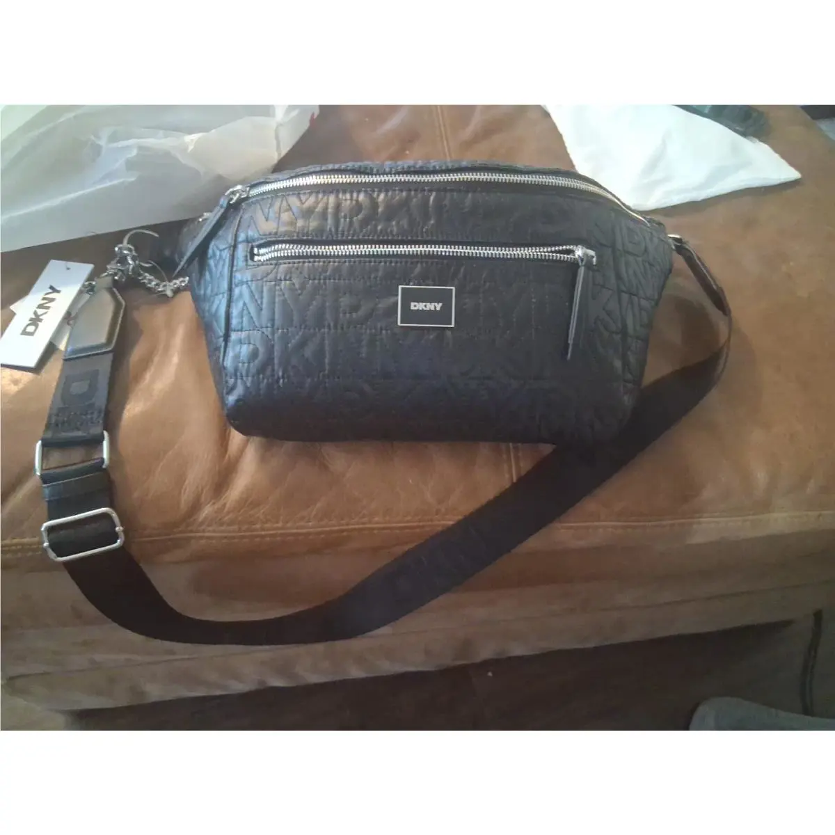 Dkny Sling Bag/fanny Pack Purse Black Adjustable Strap Bag