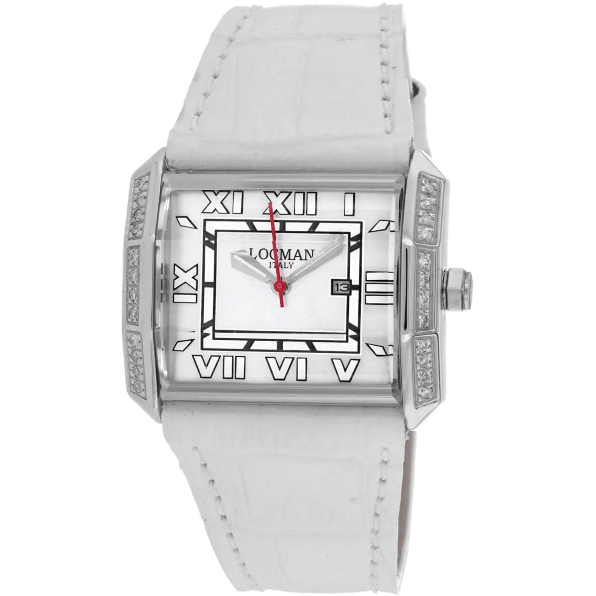 Locman Women`s Watch Classic Quartz White Dial Leather Strap 232MOPWHD/WH LE by Locman Italy