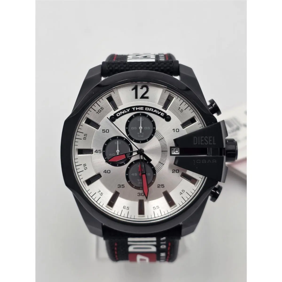 Chronograph DZ4512 Silver Dial Black Silicone Strap 51MM Mens Watch by Diesel