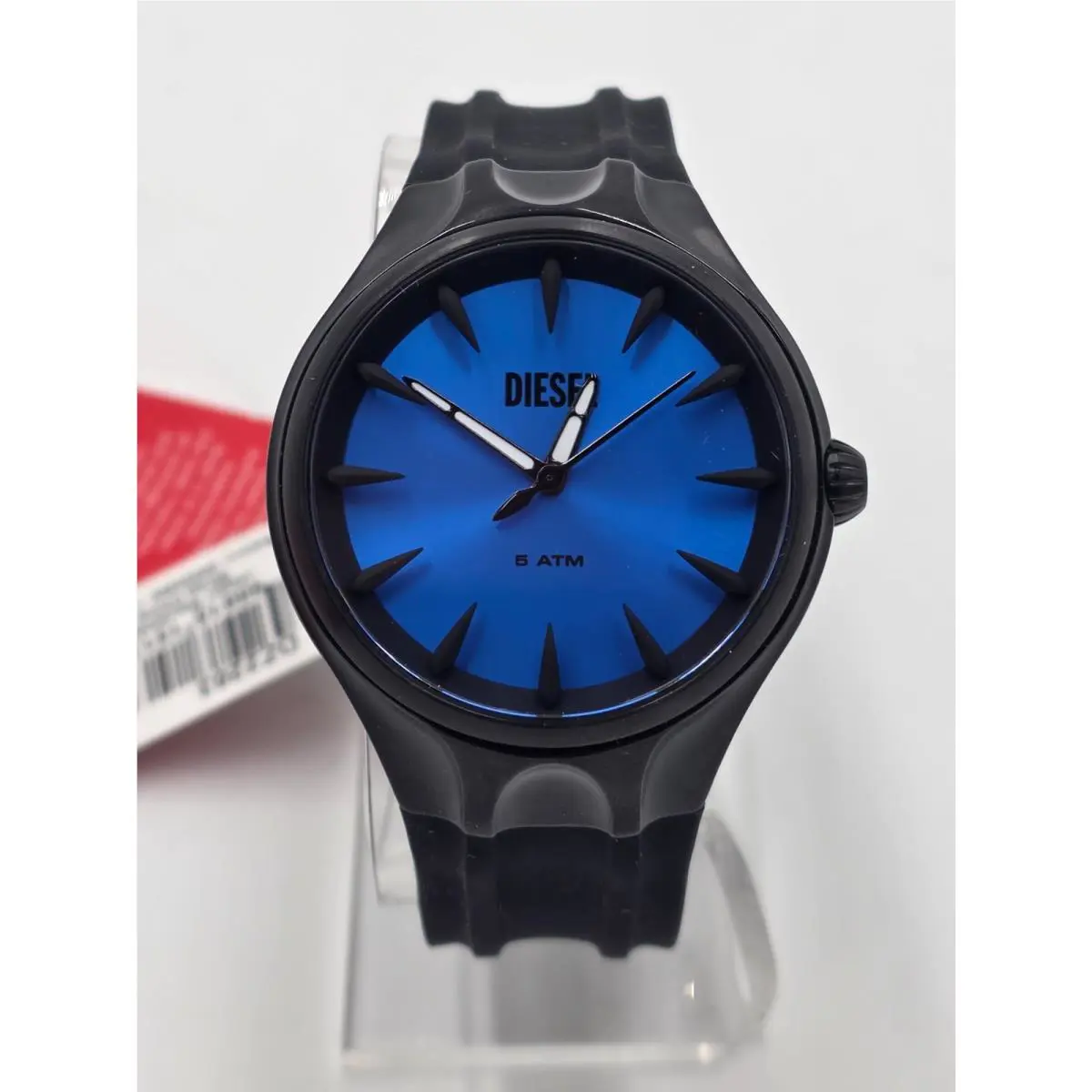 Diesel DZ2203 Streamline Blue Dial Three Hand Black Silicone 44MM Mens Watch