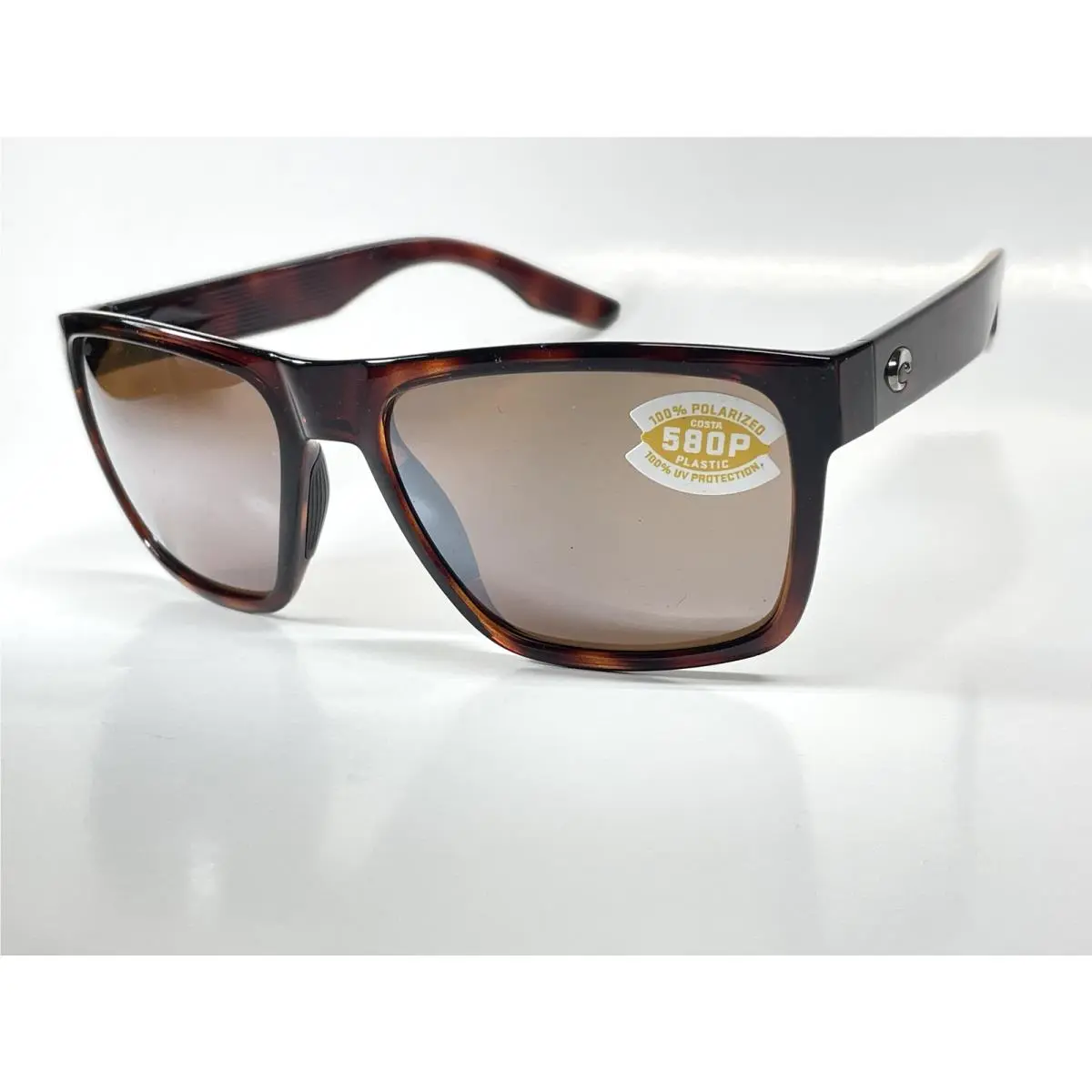 Costa Del Mar Paunch XL Sunglasses Tortoise Copper Silver Mirror 580P Plastic - Frame: Tortoise, Lens: Copper Silver mirror