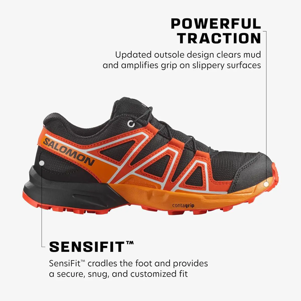 Salomon shoes - Black/Cherry Tomato/Turmeric 0