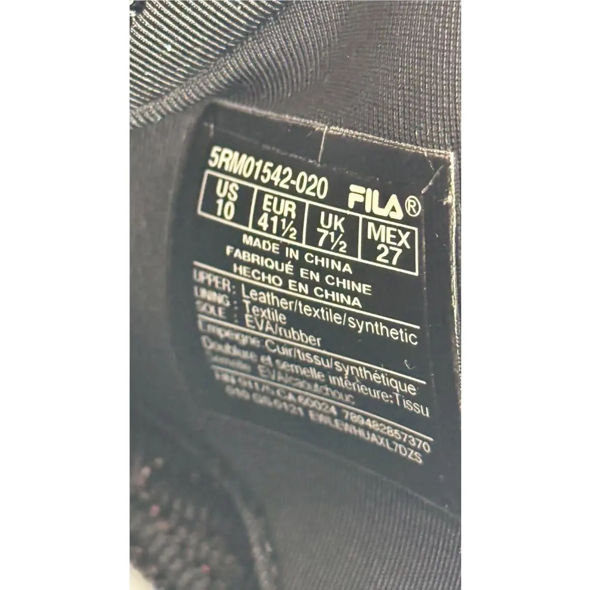 Fila shoes - Black (UPC: 791271094378) 4