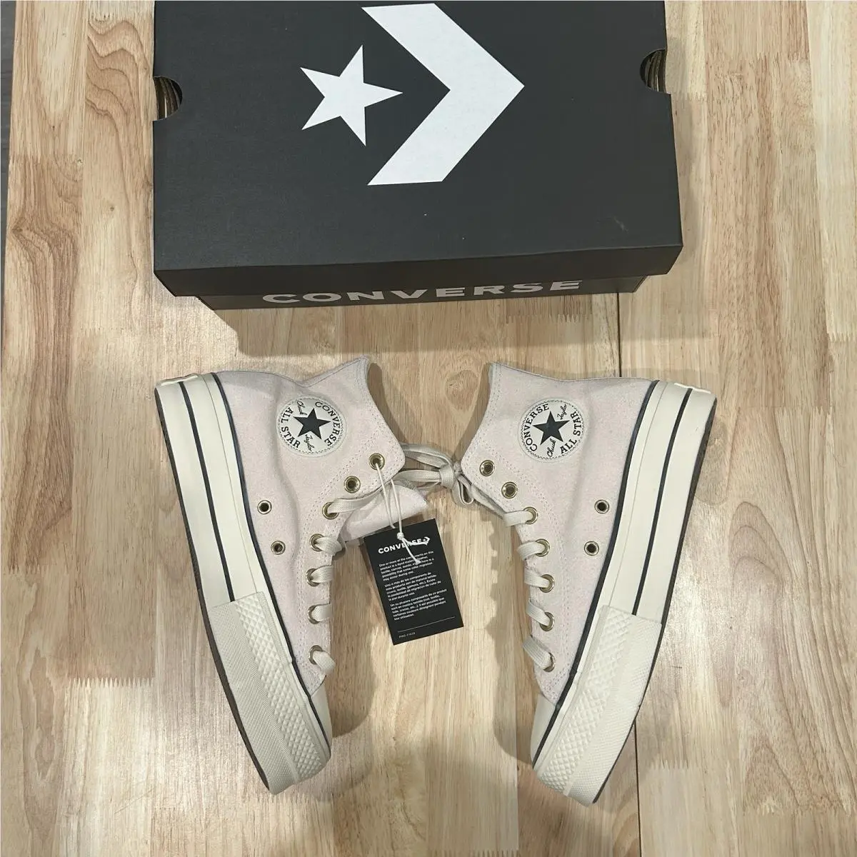 Converse Chuck Taylor All Star Lift Platform Suede Shoes Pink White Size 8