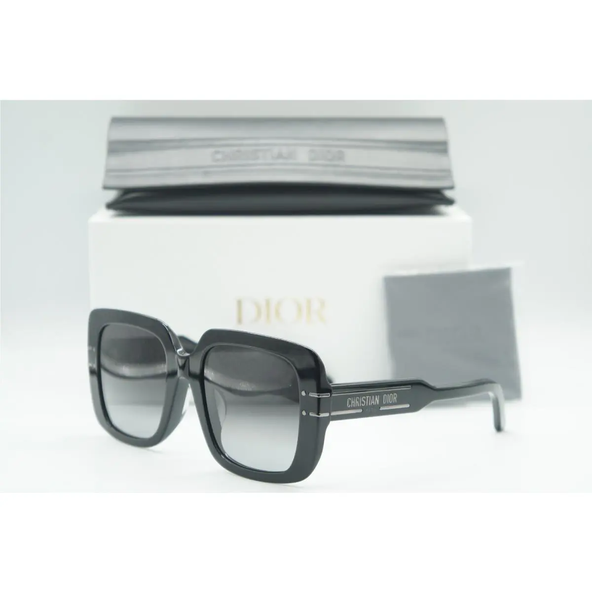 Christian signature S11F 14A1 Shiny Black Sunglasses 55-21 by Dior