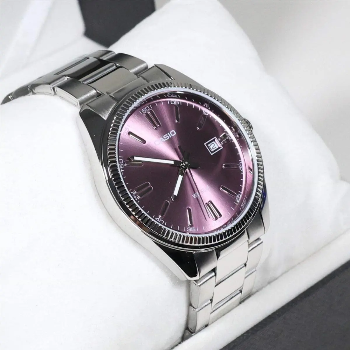 Casio Mens Vintage Purple Dial Stainless Steel Watch MTP-1302PD-6AVEF