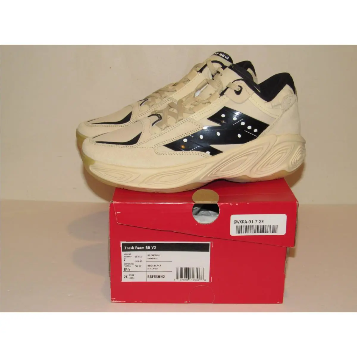 New Balance shoes - New Balance Fresh Foam BB V2 Beige Black Basketball Shoe - Beige (UPC: 197966123468) 0