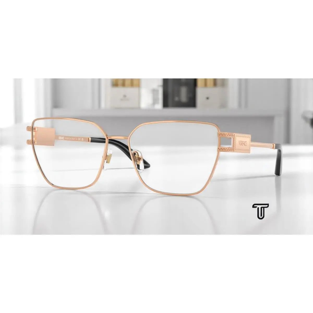 Versace VE1301 1412 Rose Gold Demo Lens 55 mm Women`s Eyeglasses