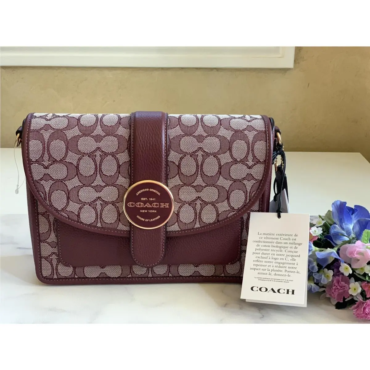 C8307 Lonnie Crossbody In Signature Jacquard Leather Im/wine Classy by Coach