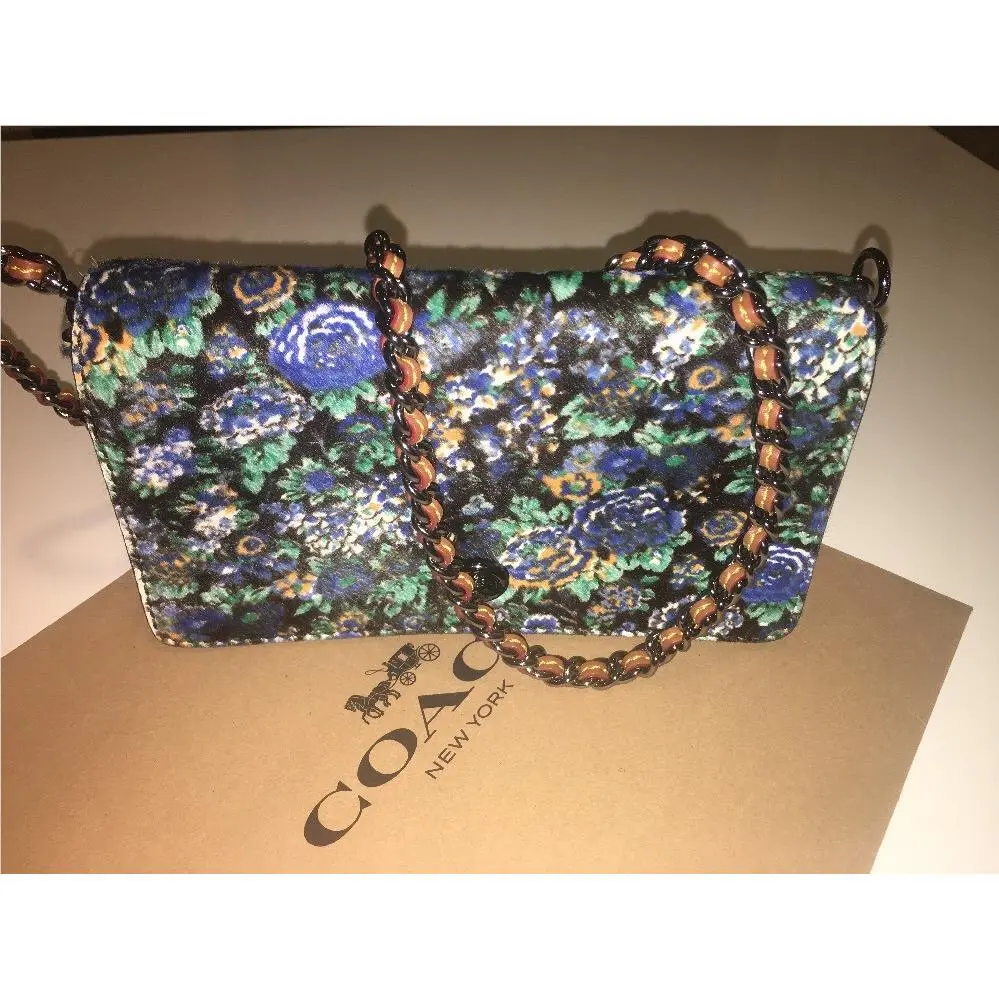 Coach 1941 Dinky Wild Flower Printed Velvety Haircalf Crossbody Bag 38209