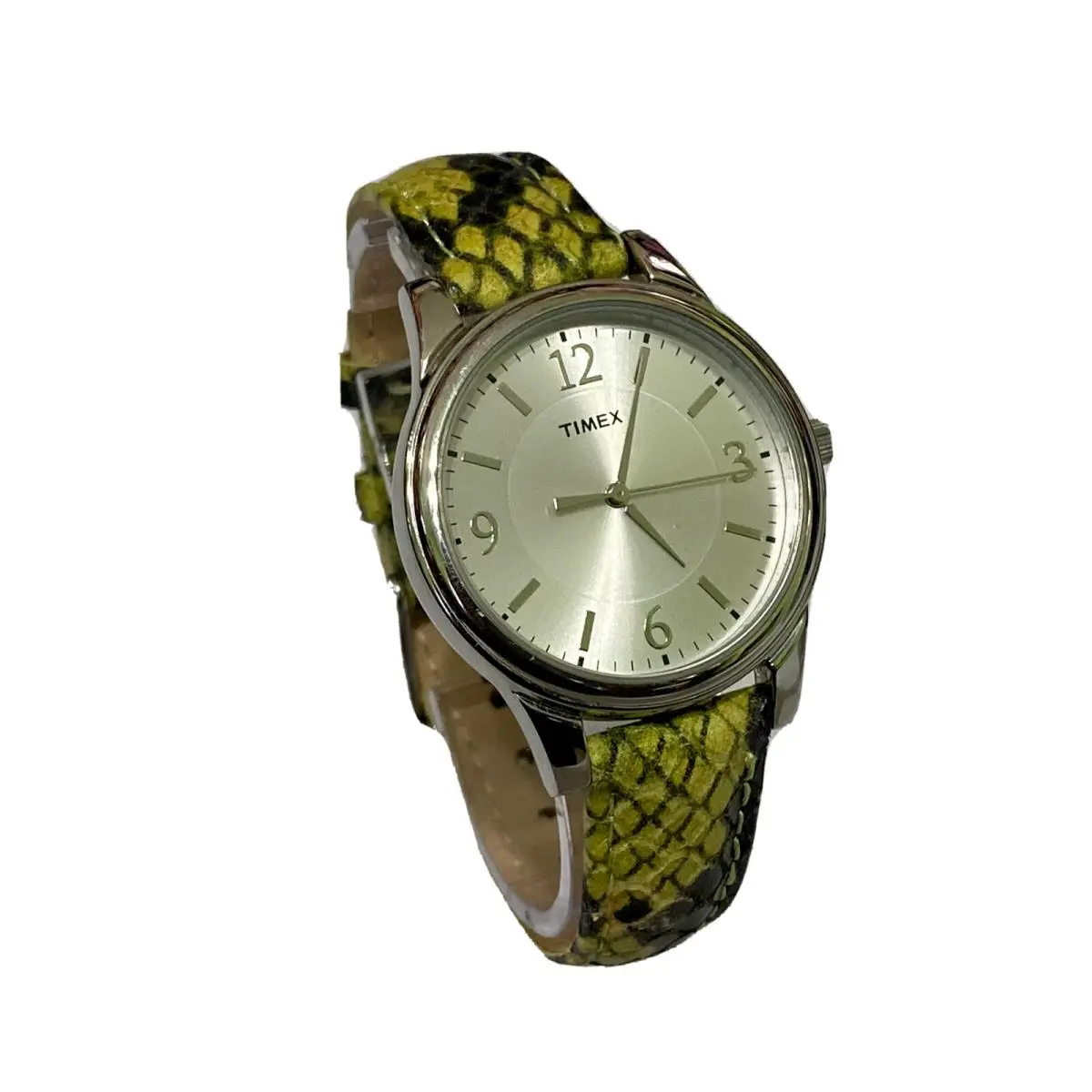 Timex T2P130TN Green Python Patterned Leather Band Women Watch