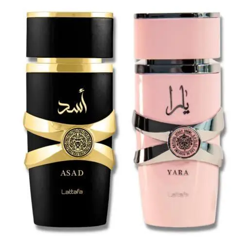 Unisex 2 Piece Edp Gift Set Asad For Men + Yara For Women by Lattafa