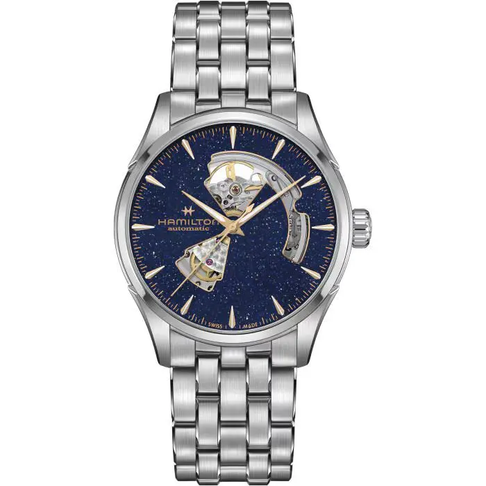 Jazzmaster Open Heart Auto 42mm Blue Dial Watch H32705140 by Hamilton