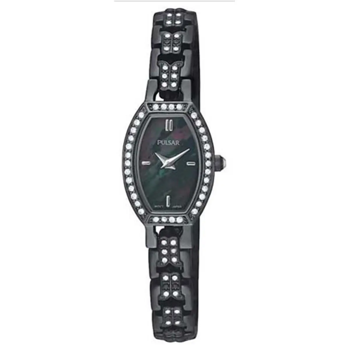 Pulsar PEGC99 Women`s Black Ion Plated Swarovski Crystals Watch
