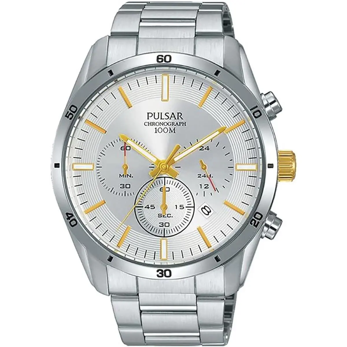 Pulsar PT3841X1 Men`s Chronograph Quartz Stainless Case Bracelet 100m WR PT3841