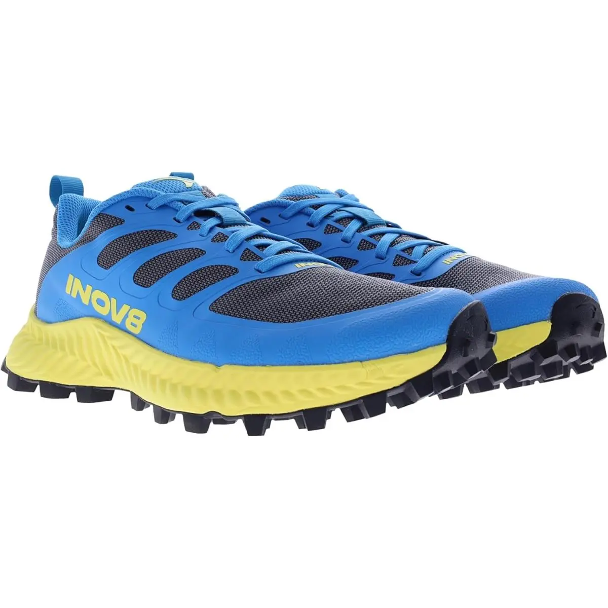 inov-8 shoes - Dark Grey/Blue/Yellow 3