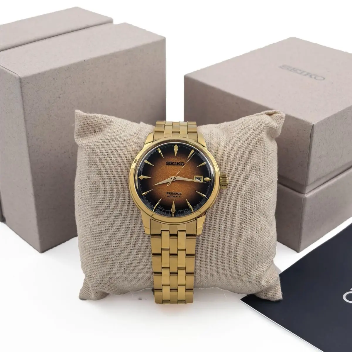 Seiko Automatic Presage Cocktail Time Gold-tone 41mm SRPK48 Men`s Watch