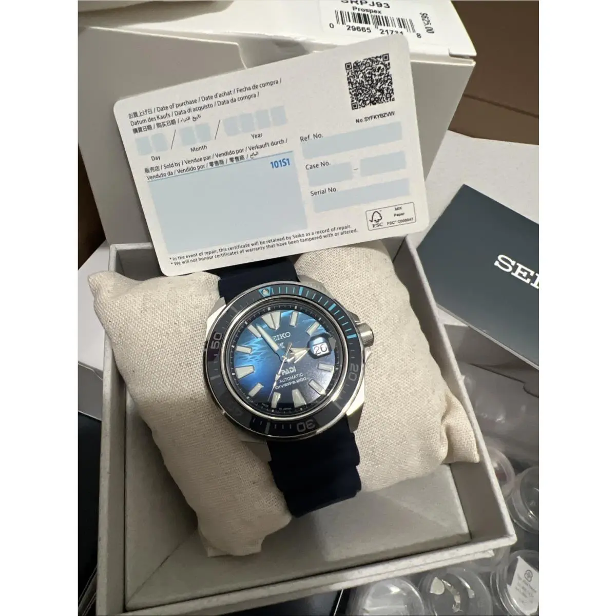 Seiko Prospex Sea Automatic Blue Dial-men`s Watch SRPJ93 - Dial: Blue, Band: Blue, Bezel: Blue