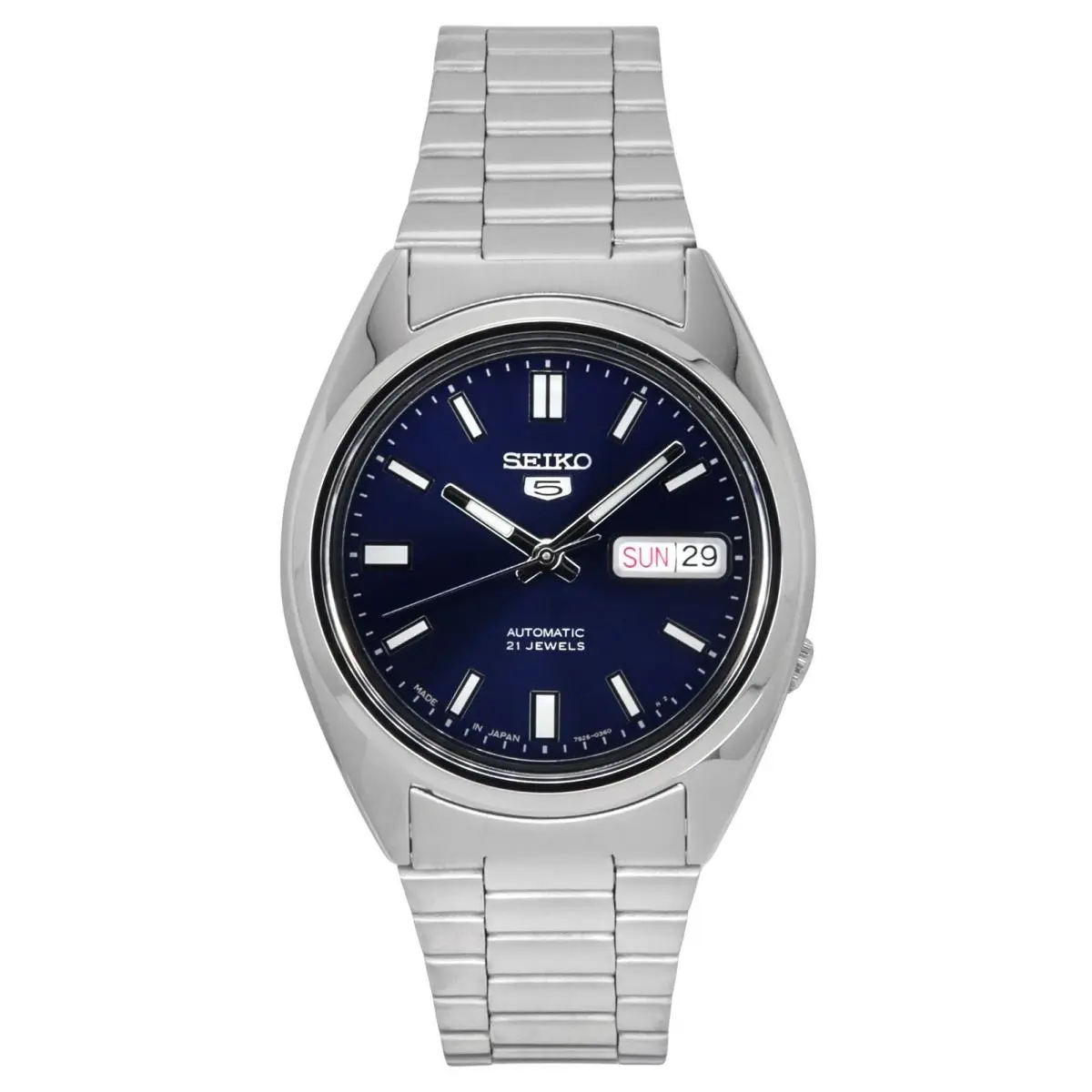Seiko 5 Automatic 21 Jewels Blue Dial Date/day Japan Made SNXS77J1 Mens Watch