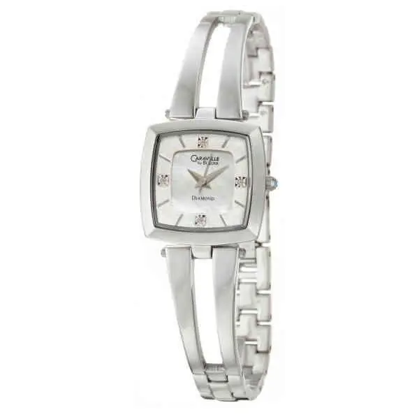 43P001 Women`s Mother of Pearl Dial Silver Tone Stainless Steel Watch by Caravelle