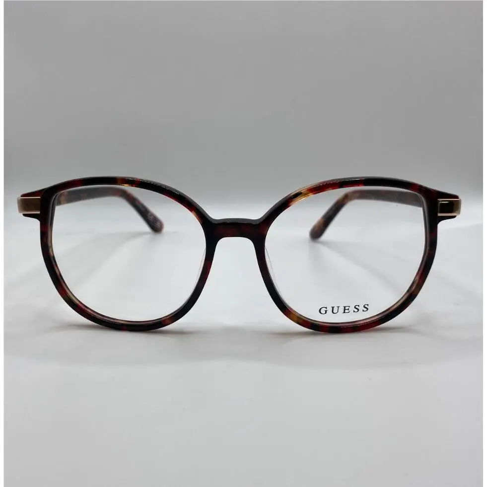 Guess GU50157-D 069 Red Havana Round Plastic Optical Eyeglasses Frame 52-17-140