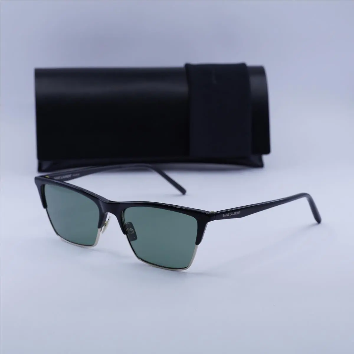Saint Laurent SL767 001 Shiny Black/gold/green 55-16-145 Sunglasses - Frame: Shiny Black/Gold, Lens: Green, code: 001