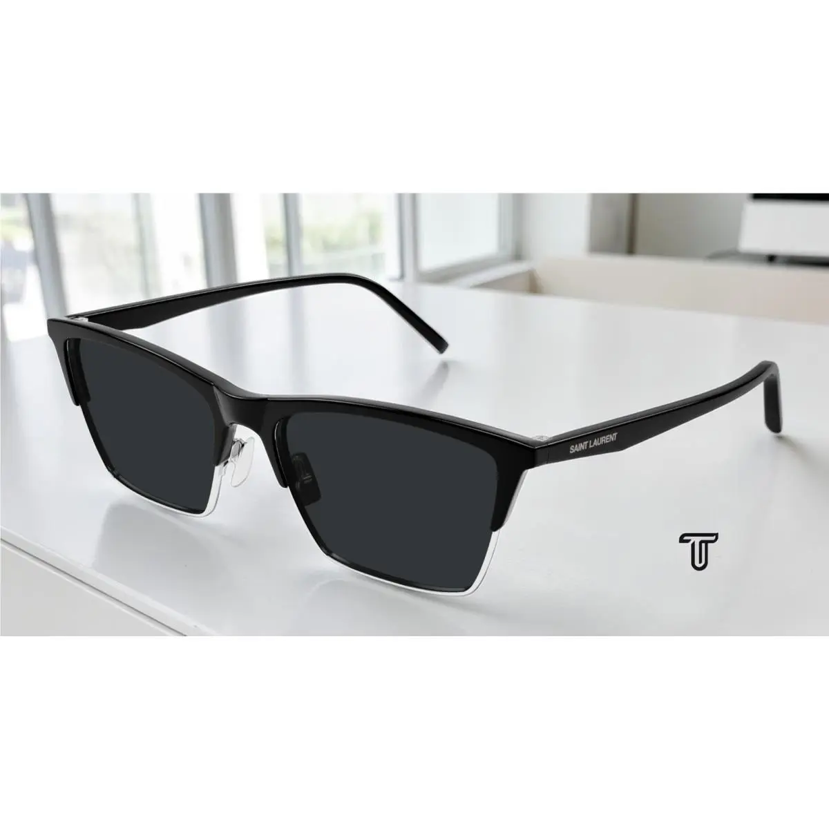 Saint Laurent SL 767 002 Black Black 55 mm Women`s Sunglasses